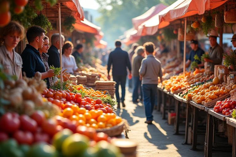 American farmers markets and food halls
