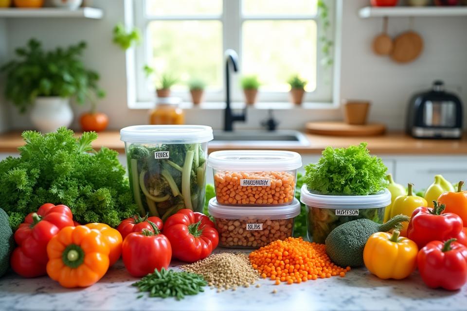 Healthy plant-based meal preparation