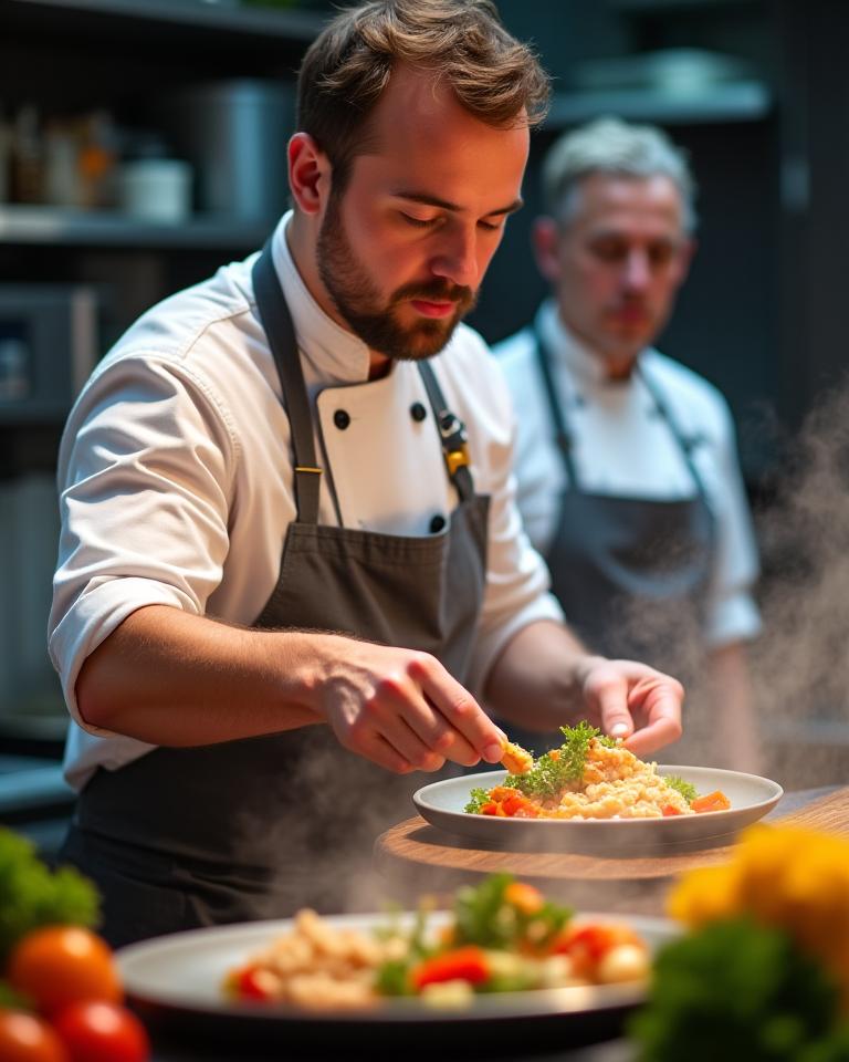 Private chef cooking demonstration